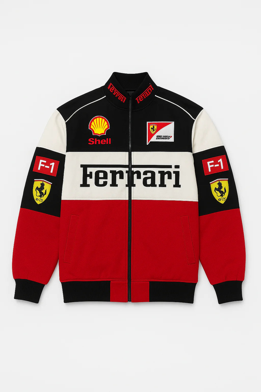 Black, Red and White F1 Jacket